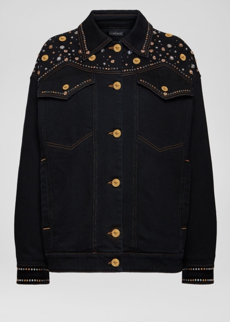 Jacheta Denim Versace Studded Dama | SYXGHAI-29